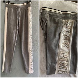 EUC Victoria’s Secret PINK Sequined Everyday lounge Drawstring Pants Size XS
